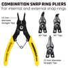 Powerbuilt Snap Ring Pliers Set, 4 interchangeable Heads, Straight, 45°,