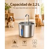Fuente de Agua para Gato de 2.2L, 6 Filtros Bebedero
