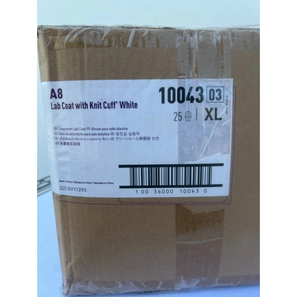 Kimtech 10043 XL Lab Coat with Knit Cuff White