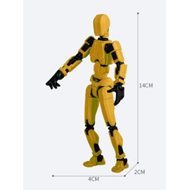 AAGWW Model Doll with Weapon Figure Sketching Articulated Posable Poseable Art Model (Yellow Black)