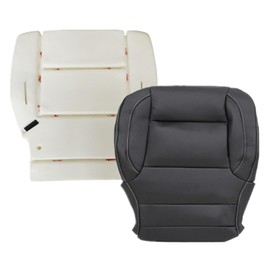 NLQR Driver or Passenger Bottom Replacement Seat Cover & Foam Cushion Non Perforated Leather Compatible with Chevy Silverado Tahoe Suburban Sierra 2014 2015 2016 2017 2018 2019 Black #H2U H1Y