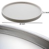 Galopgen 20-inch Round Ottoman Serving Tray - Textured PU Leather