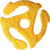 Yellow 1.5" 45 RPM Record Adapter - Embroidered Iron On