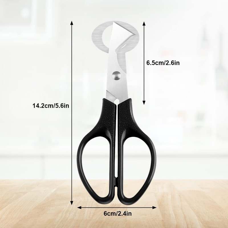 LYCXAMES Quail Egg Scissors, 2 Pieces, Stainless Steel, Black, Egg