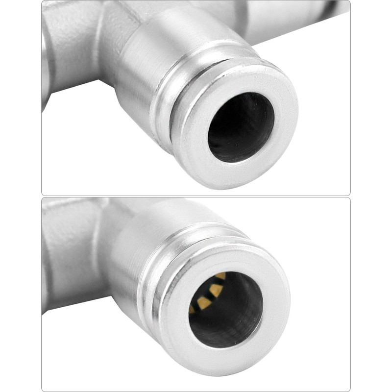 QWORK 1/4" OD Union Tee Stainless Steel 3 Way Tee