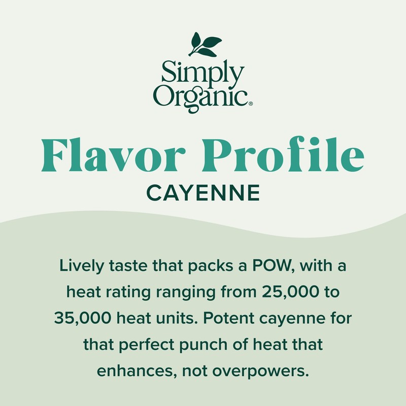 Simply Organic Cayenne Pepper, 2.89 Ounce, Pure, Organic Cayenne Peppers,