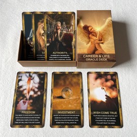 Tzxamsez Career Oracle Cards Deck, Money and Life Oracle Cards, Oracle Decks Help You Achieve Financial Goals As Well As Life Goals and Career Ambitions.