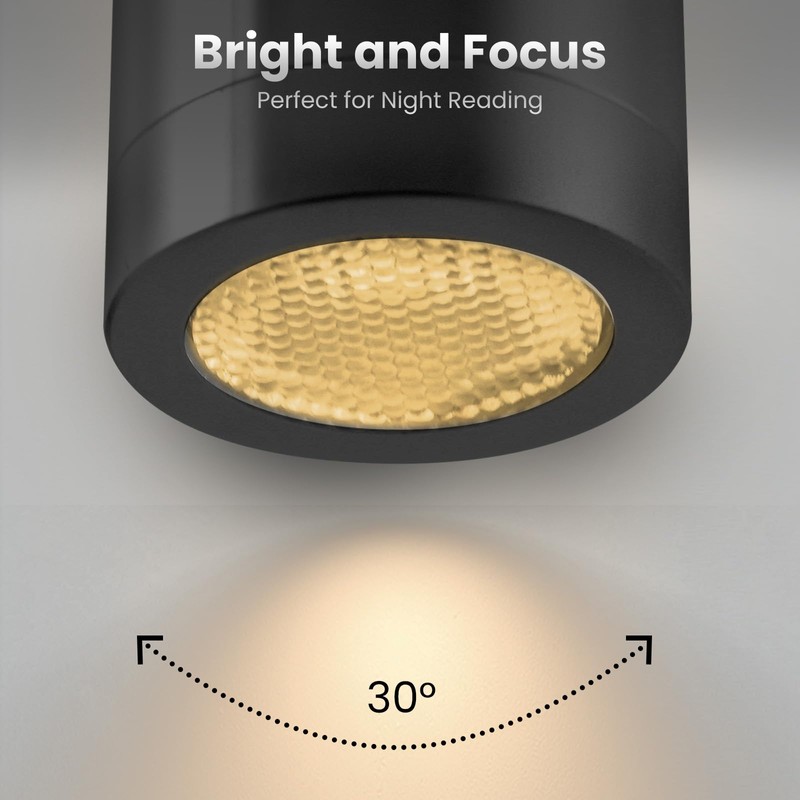 12V Dimmable LED RV Reading Light, 3-Mode USB Gooseneck Lamp