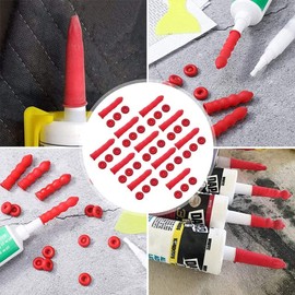 20 Pack Universal Fit Caulk Tube Latex Sealing Caps, Caulk Saver Cover Sealer for Sealing and Preserving Open Caulking Tube, Red