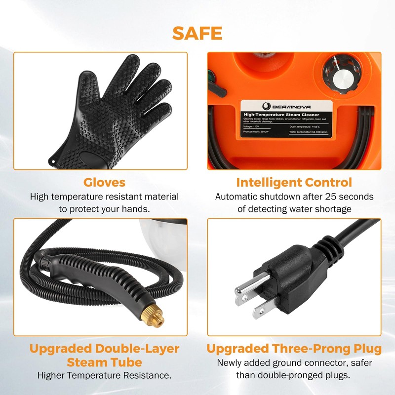 BEAMNOVA Power Car Steamer for Auto Detailing High Pressure Handheld