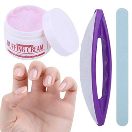 Nail Polisher for Natural Nails, Nail Polisher Japanese Manicure with Polishing Wax Pedicure Fingernails Set