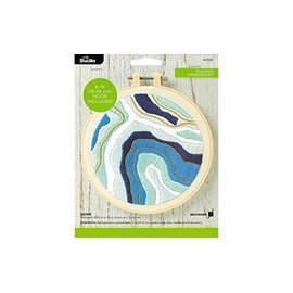 Bucilla 6" Stamped Embroidery Kit, Geode, Includes Fabric, 6” Plastic Hoop, Floss, Needle and Instructions, 49321E