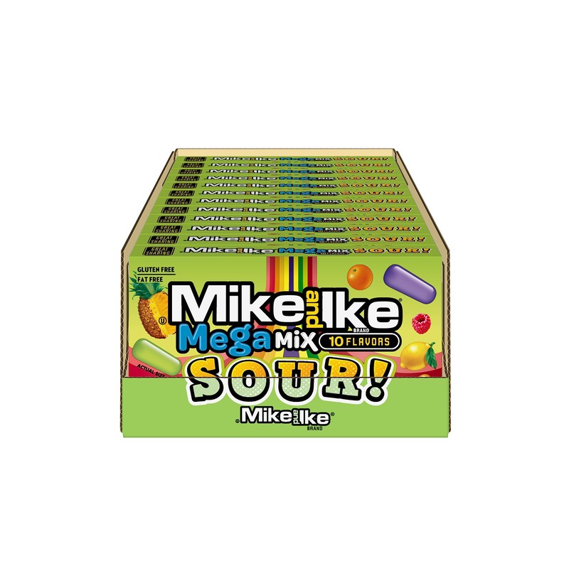 Mike and Ike Candy, Mega Mix Sour, 4.25oz Theater Box,