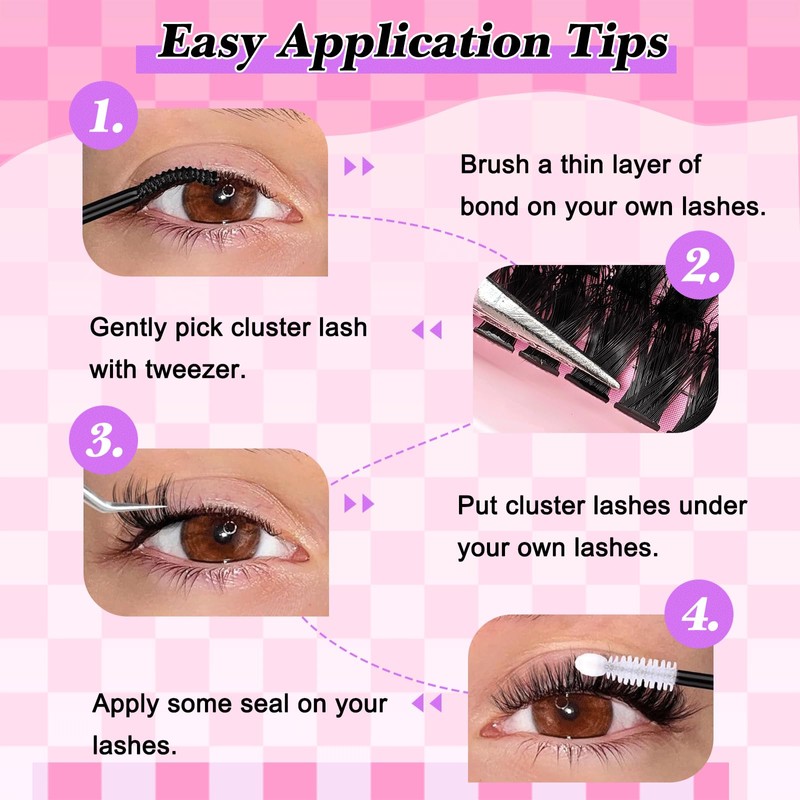 Eyelash Extensions Set, 200 Pieces, Fluffy Artificial Eyelash Clusters, Lashes