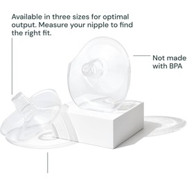 Willow Pump Willow Go Wearable Breast Pump Flange Set, 2 Pack | Breast Shield for Hands Free, Cord Free Double Electric Breast Pump | Clear, 21mm