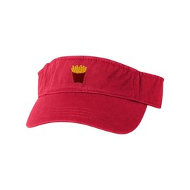 One Size Red Visor French Fry Embroidered Visor Dad Hat