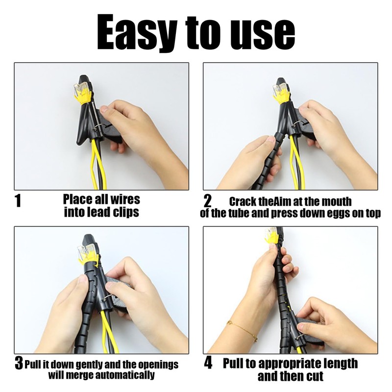 5 Wire Tubes, 1 Cable Management Clip, Cable Protector, Pet