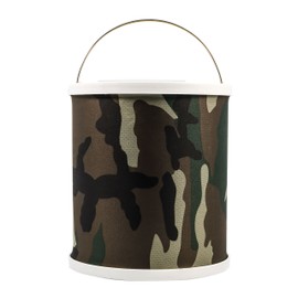 Camco Collapsible Bucket with Storage Case - Durable Pop Up Bucket with Watertight Fabric, Holds 3 Gallons of Water - Great for RVs, Camping, Fishing, Boating, Hiking and More - Camouflage (42994)