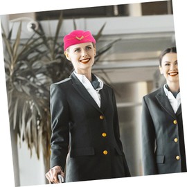 Tofficu Airplane Hostess Hat Stewardess Costume Decor Felt Funny Hat for Women Cosplay Uniform Elegant Fascinator Cap