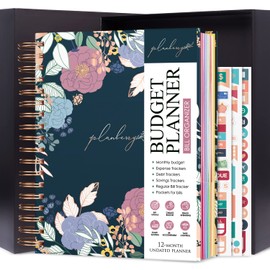 PLANBERRY Large Budget Planner & Monthly Bill Organizer with Pockets – Budgeting Book, Finance & Expense Tracker, 8.3x9.4″ (Spring Bloom)