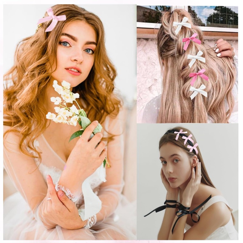 30Pc Hair Bows, Mini bow hair clip,Ribbon bow, Suitable for