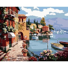 QUITEDEW Paint by Number for Adults,Street Scenery Paint by Numbers, Landscape Adult Paint by Numbers Kits Suitable for Home Wall Decoration 16x20 Inch.