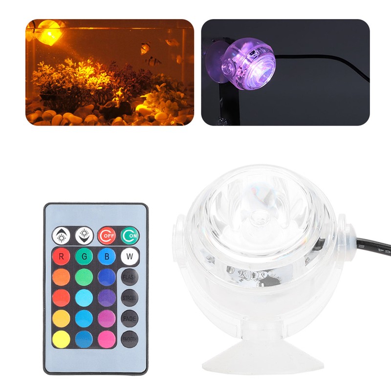 Plastic LED Aquarium Colourful Gradient Waterproof Submersible Night Spot Light