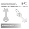 2 Set Stainless Steel Shopping Trolley Releaser Key - Removable