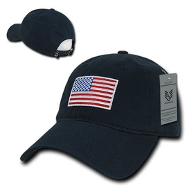 Rapiddominance A03-USA-NVY Relaxed Graphic Cap, Original USA Flag, Navy