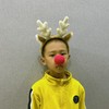 Olivemont Christmas antler headband and reindeer rudolph red nose costume