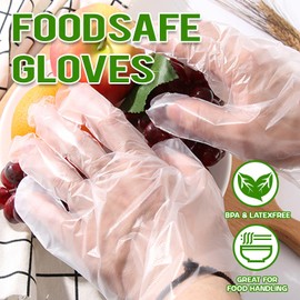 GENERALCARE Disposable Plastic Gloves Food Handling Service Gloves Disposable For Cooking (200PCS, universal)
