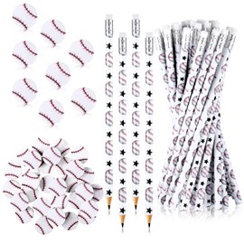 Tinlade 36 Pcs Sports Pencils for Kids Fun Wooden Pencils Boys Pencils for Kids Sports Themed Birthday Party Favors School Office Supplies(Baseball)