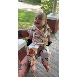 Newborn Baby Girl One-Piece Clothes Infant Floral Print Short Sleeve Romper Jumpsuit Summer Outfit White 3-6 Months