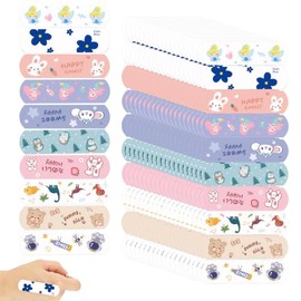 200 Sheets Children's Plaster Set with Cute Cartoon Motifs - Colourful Elastic Strips