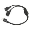 Extension Y Splitter Power Cord 3 Pin 1 to 2