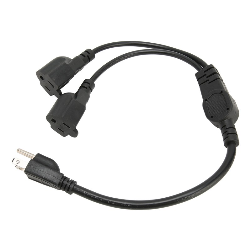 Extension Y Splitter Power Cord 3 Pin 1 to 2