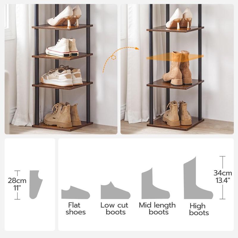 HOOBRO Vertical Shoe Rack, 8-Tier Narrow Shoe Shelf, Shoe Storage