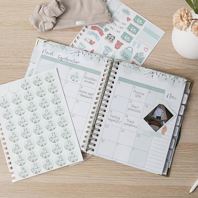 Pregnancy Journal and Memory Book with Stickers and Keepsake Pocket