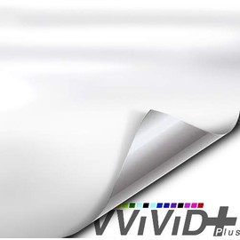 VViViD+ Satin Finish Premium Adhesive Vinyl Wrap Film (6ft x 5ft (White))
