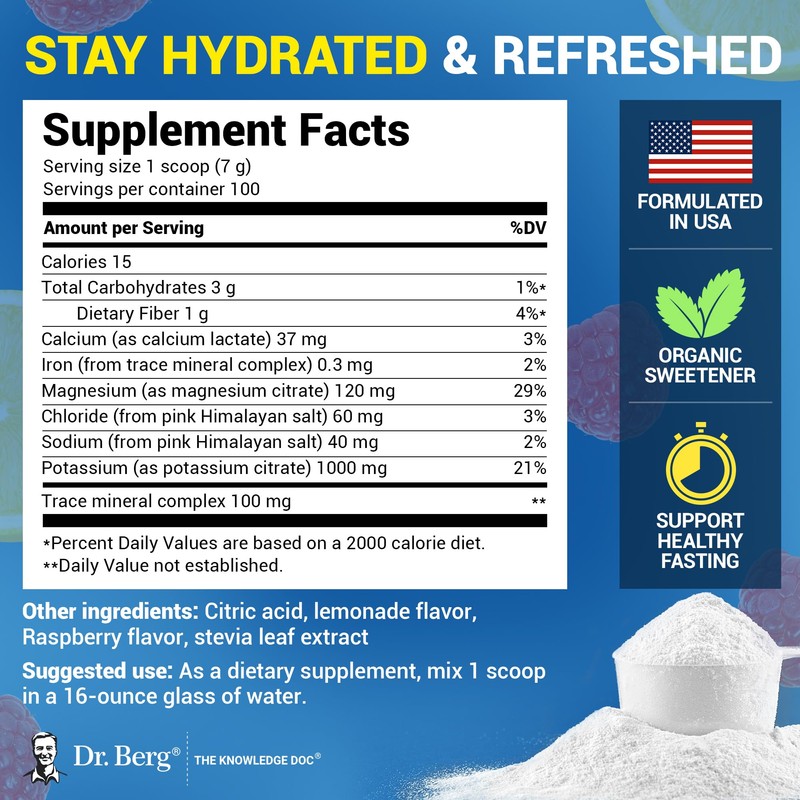 Dr. Berg Zero Sugar Hydration Keto Electrolyte Powder - Enhanced
