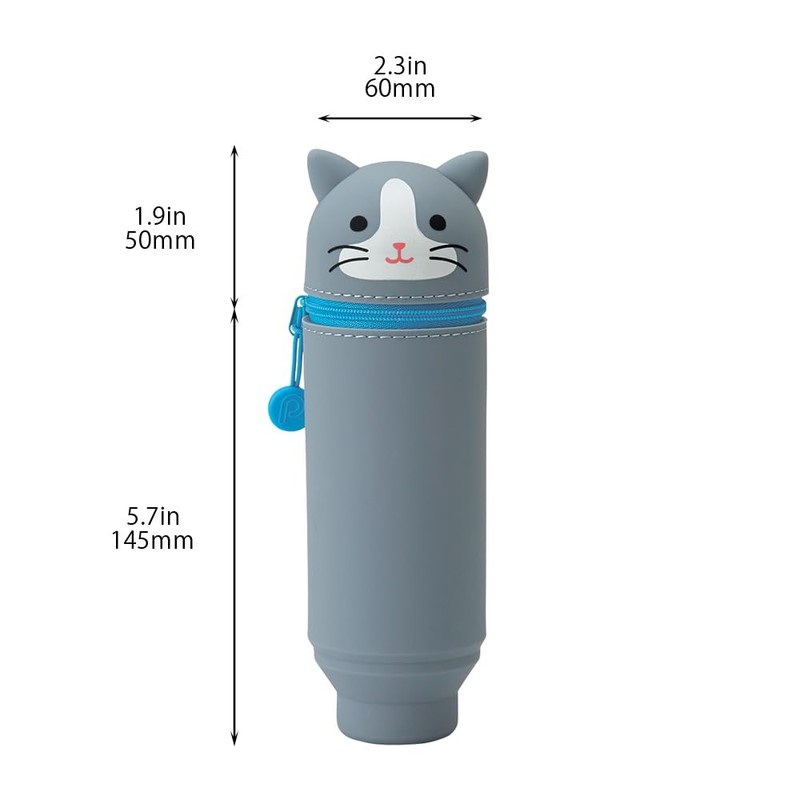 LIHIT LAB. PuniLabo Stand Up Pen Case (Pen Holder), Gray