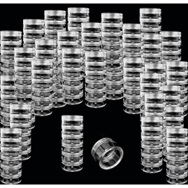 Beauticom 72 Pack(432 Pieces) 5G/5ML Round Stackable Transparent Plastic Embellishment Bead Glitter Charm Craft Jars with Clear Lid