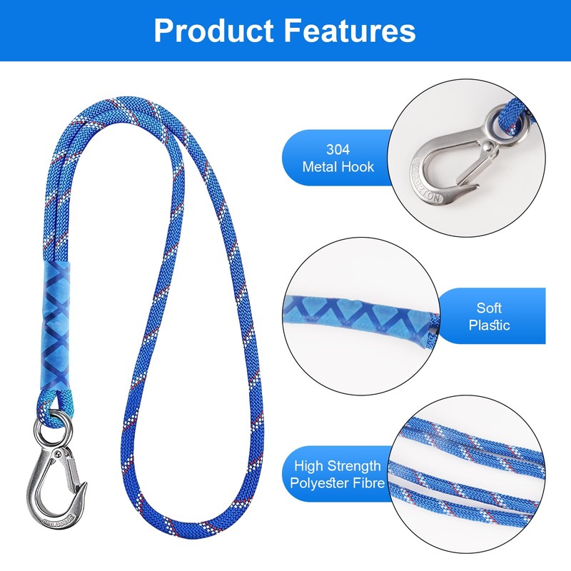 Swing Attachment Rope with Swing Hook, 100 cm Swing Tree