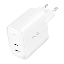 LogiLink PA0282 USB Socket Adapter, 2X USB-C Port PD (PowerDelivery), GaN Technology, 40 W