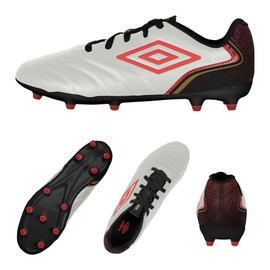 Umbro Men's Tocco 5 League FG Soccer Cleat, Light Gray/Red/Black, 8
