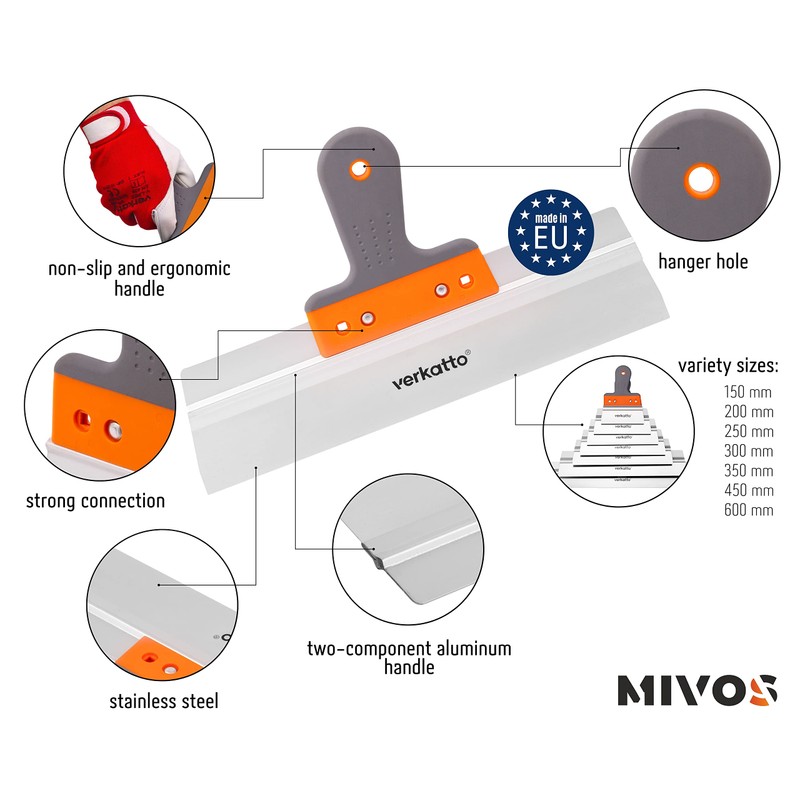 Mivos Professional Surface Spatula Wide Spatula Made of Rustproof Stainless