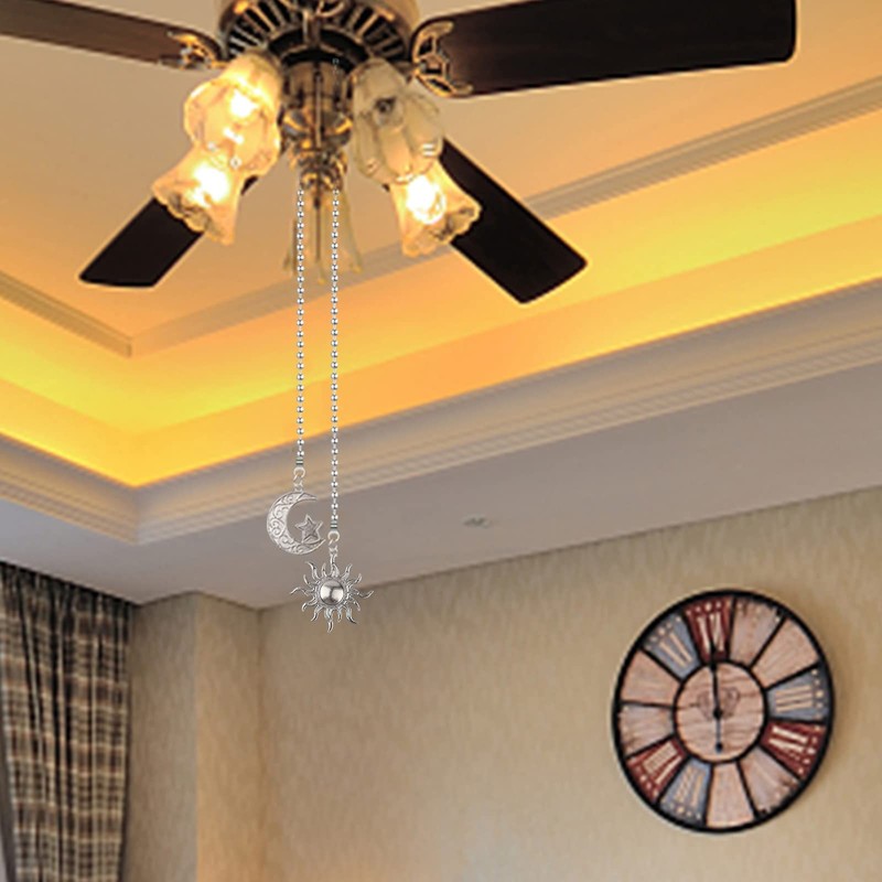 Dotlite Silver Ceiling Fan Pull Chain, 12 Inches Totem Bohemia