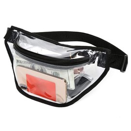 Clear Bum Bag,Stadium Approved Bumbag Fanny Pack Transparent Money Belt Waist Bag Holographic for Men Boys Running Hiking Travel Sports