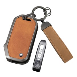 ontto Key Fob Case Fit for Kia Flip Key for Seltos Forte Sportage Seltos K5 Soul Sorento Cerato Telluride NIRO 2019-2025 Car Accessories,Metal and Leather Key Cover,Brown