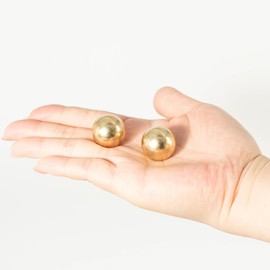 2 Pack 22mm Metal Ball Lamp Finials Caps Knob, Classic Style Decorative Screw Cap Nuts, 1/4-27 and 1/8 IP Thread Size for Lamp Shade Holder Harp (gold)